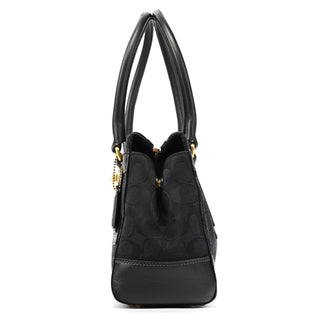 Coach 11062 Black Signature Turnlock Tote Bag
