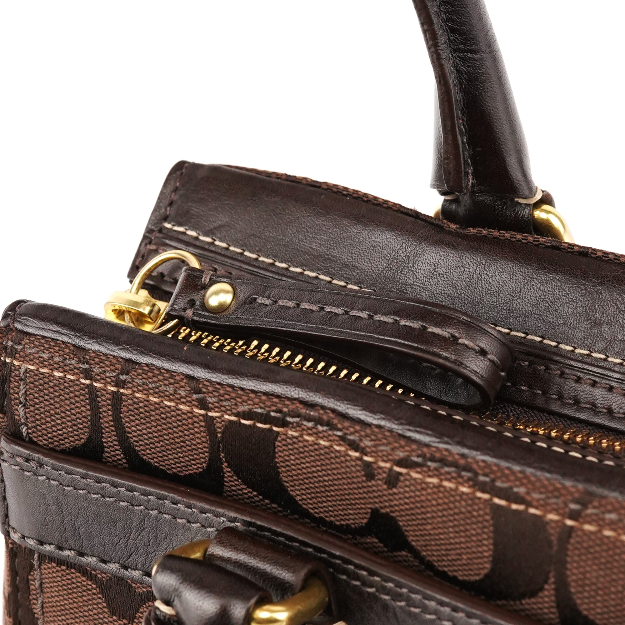 Coach 11062 Sac cabas Turnlock en toile Signature marron