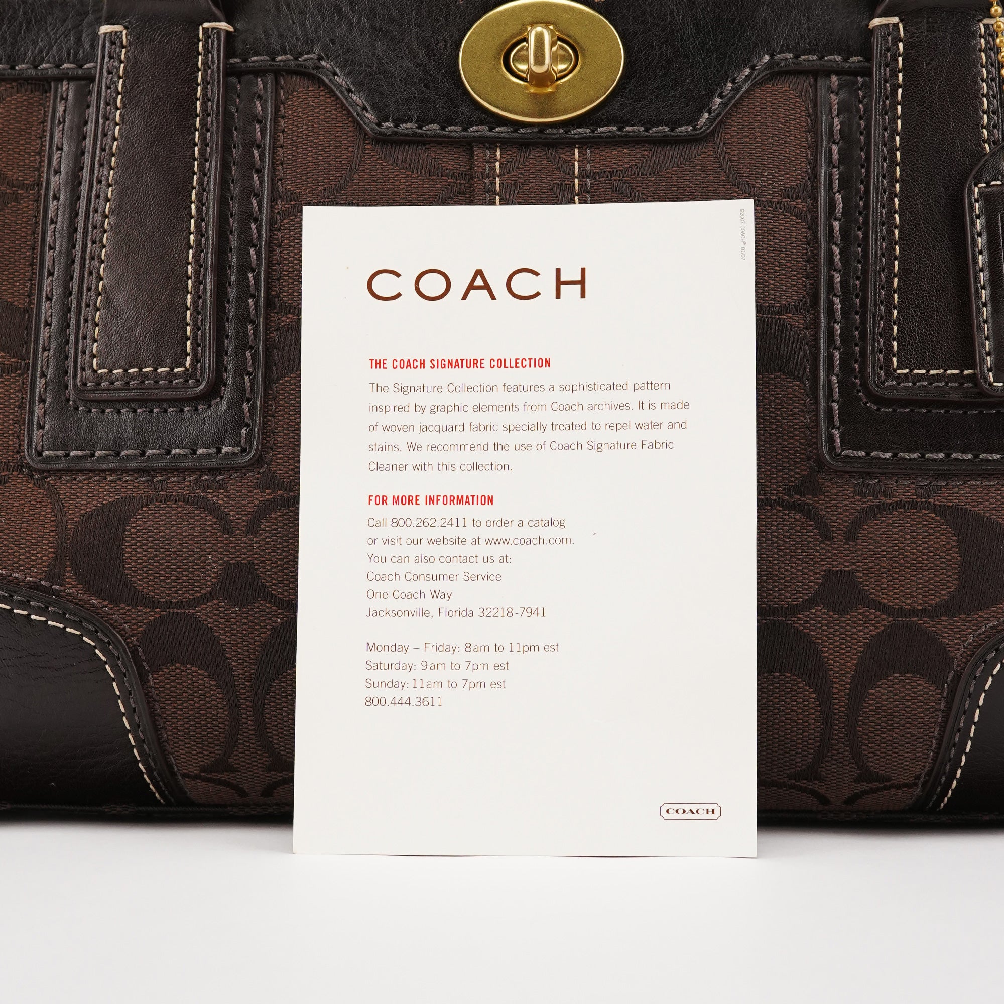 Coach 11062 Sac cabas Turnlock en toile Signature marron
