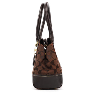 Coach 11062 Brown Signature Turnlock Tote Bag