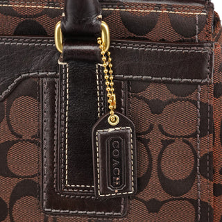 Coach 11062 Brown Signature Turnlock Tote Bag