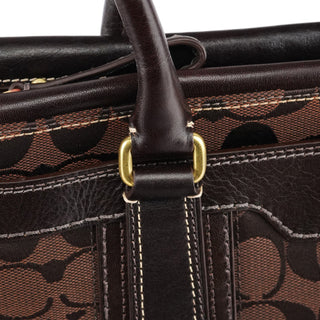 Coach 11062 Brown Signature Turnlock Tote Bag