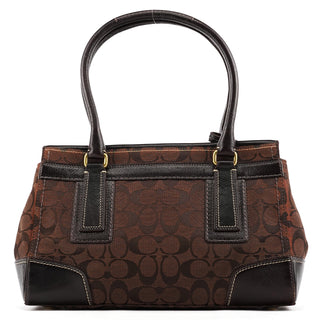Coach 11062 Brown Signature Turnlock Tote Bag