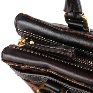 Coach 11062 Brown Signature Turnlock Tote Bag