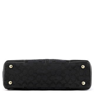 Coach 11063 Black Signature Canvas Turnlock Tote Bag