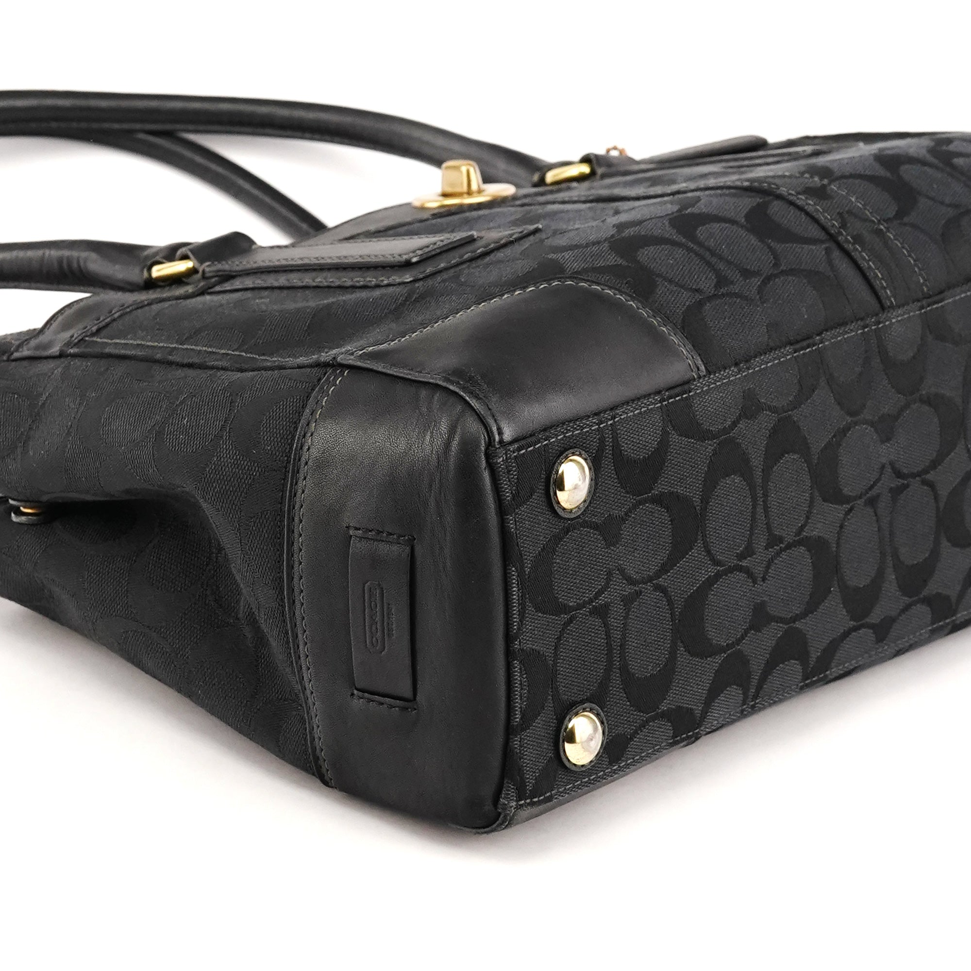 Coach 11063 Sac cabas Turnlock en toile Signature noire