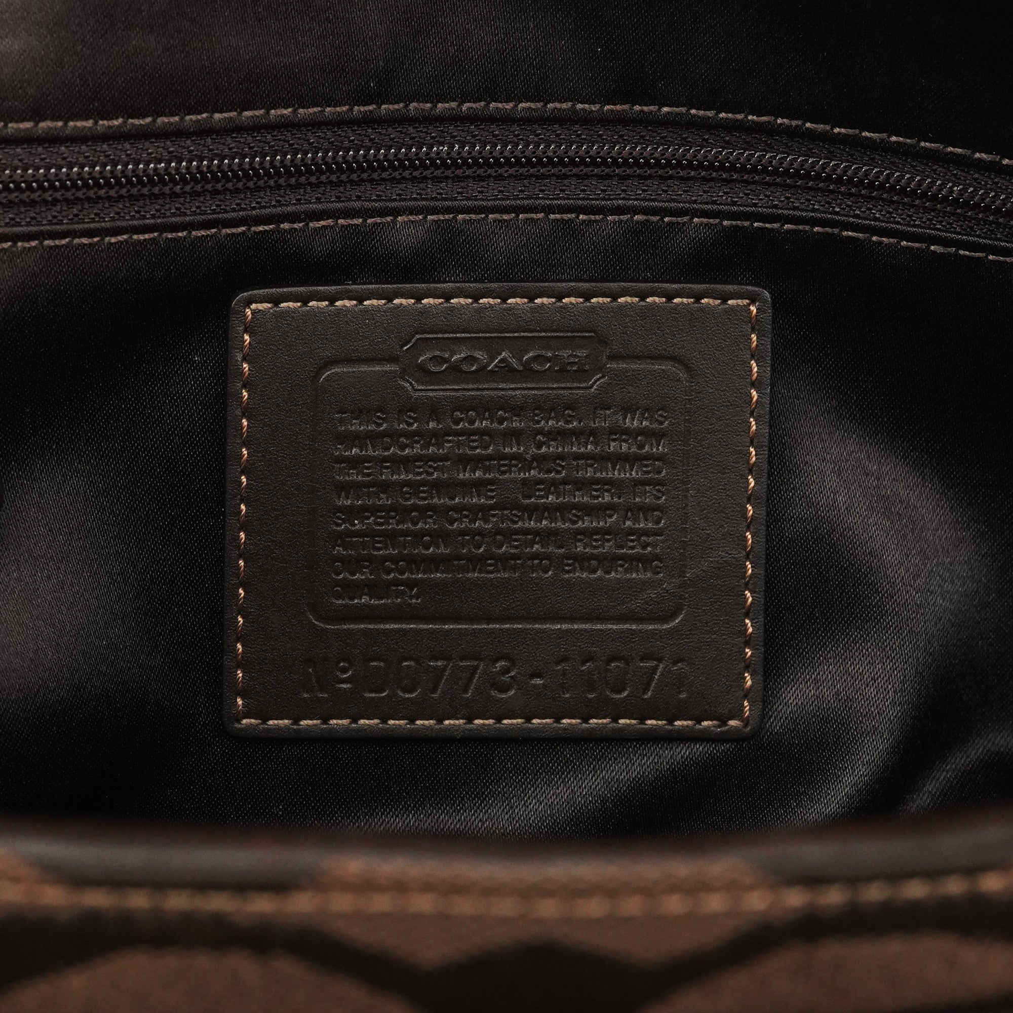 Coach 11071 Brown Signature Canvas Turnlock Handbag