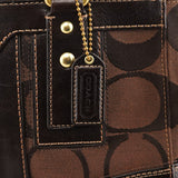 Coach 11071 Brown Signature Canvas Turnlock Handbag