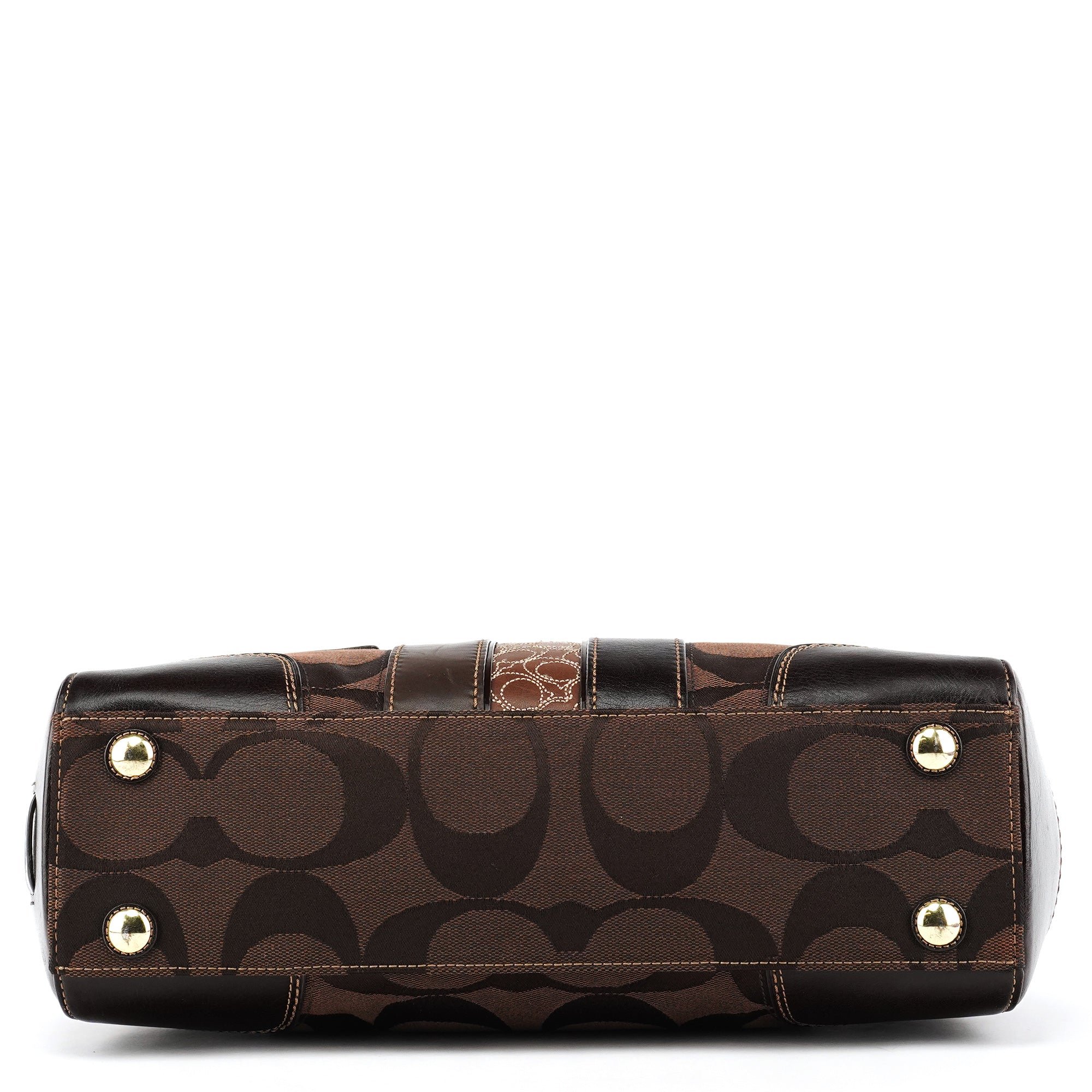 Coach 11071 Borsa tote Turnlock in tela Signature marrone