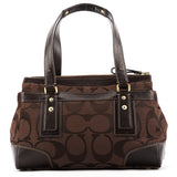 Coach 11071 Borsa tote Turnlock in tela Signature marrone