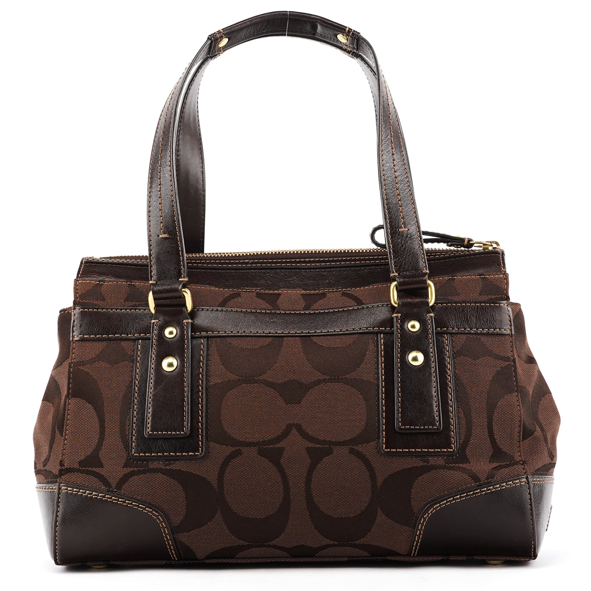 Coach 11071 Borsa tote Turnlock in tela Signature marrone