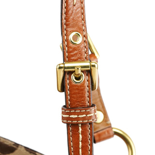 Coach 11237 Beige Brown Signature Turnlock Tote Bag