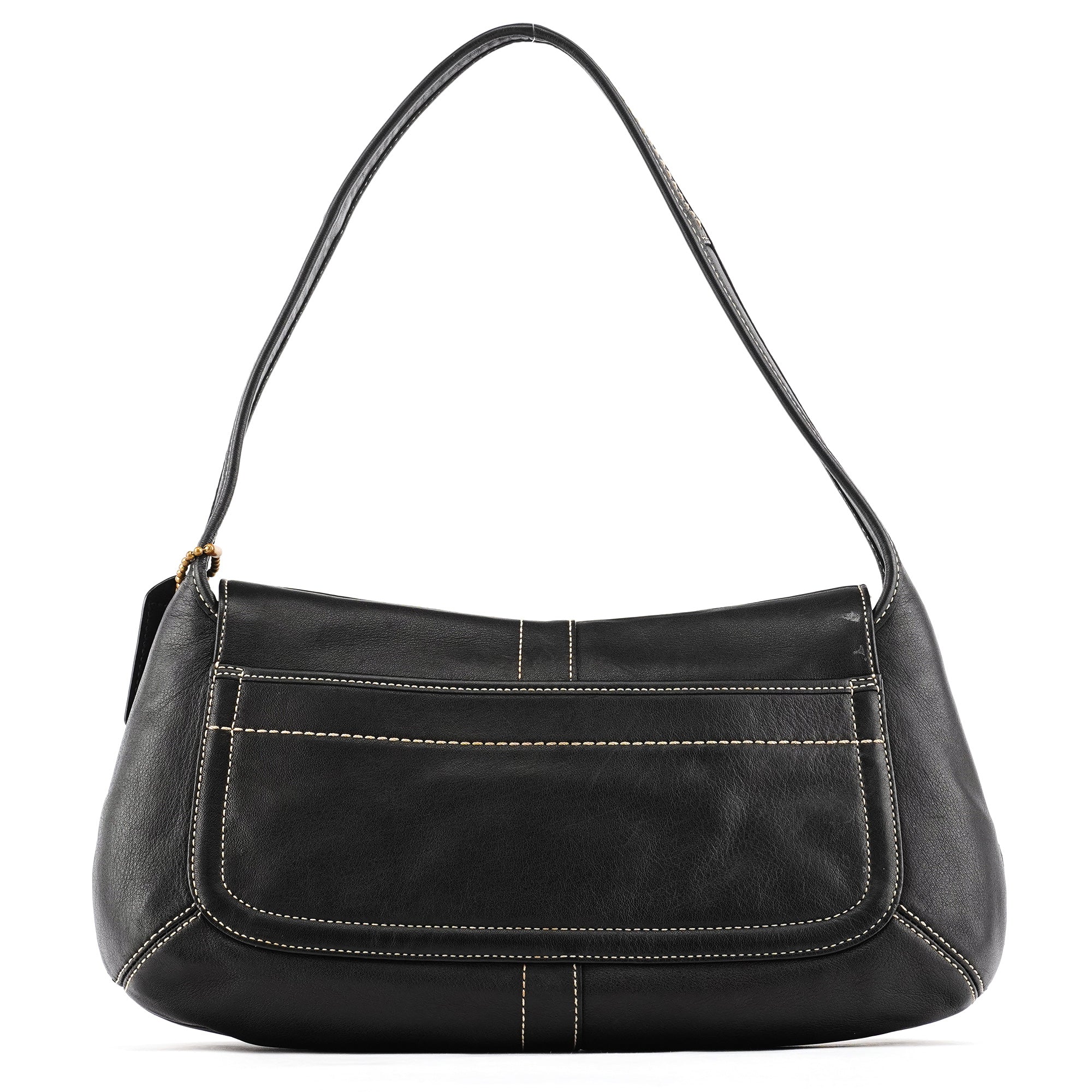 Coach 11254 Sac porté épaule Turnlock en cuir noir