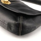 Coach 11254 Sac porté épaule Turnlock en cuir noir