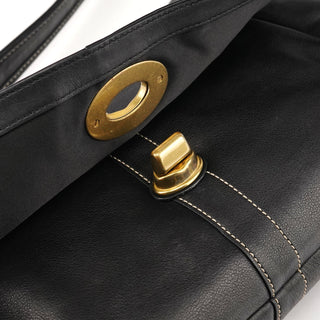 Coach 11254 Black Leather Turnlock Shoulder Bag