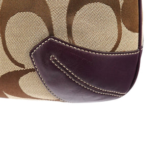 Coach 11290 Beige Purple Signature Shoulder Bag