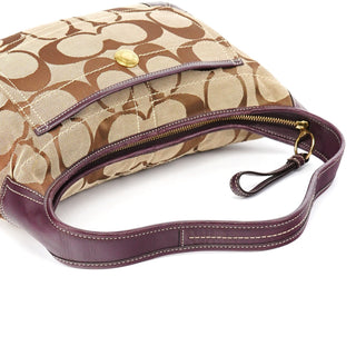 Coach 11290 Beige Purple Signature Shoulder Bag