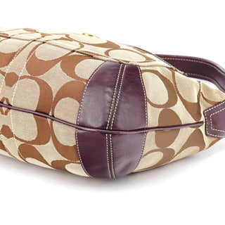 Coach 11290 Beige Purple Signature Shoulder Bag