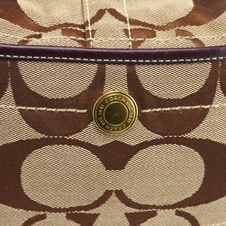 Coach 11290 Beige Purple Signature Shoulder Bag