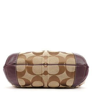 Coach 11290 Beige Purple Signature Shoulder Bag