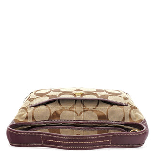 Coach 11290 Beige Purple Signature Shoulder Bag