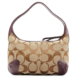 Coach 11290 Beige Purple Signature Shoulder Bag