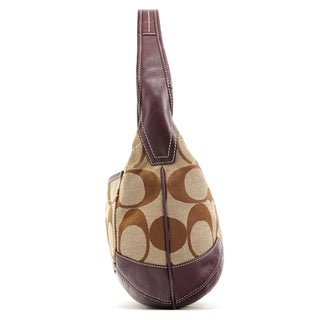 Coach 11290 Beige Purple Signature Shoulder Bag