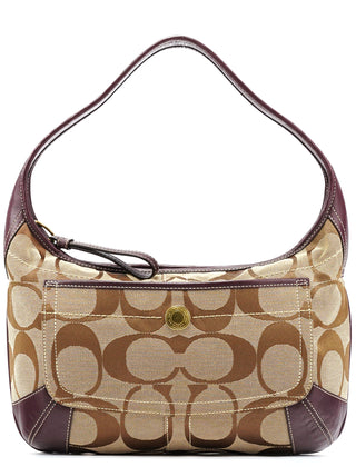 Coach 11290 Beige Purple Signature Shoulder Bag