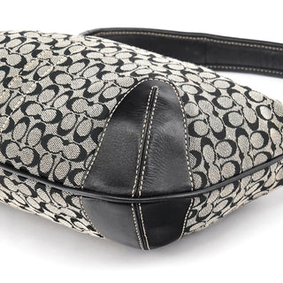 Coach 11297 Grey Black Signature Canvas Ergo Hobo Bag