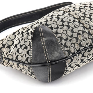Coach 11297 Grey Black Signature Canvas Ergo Hobo Bag