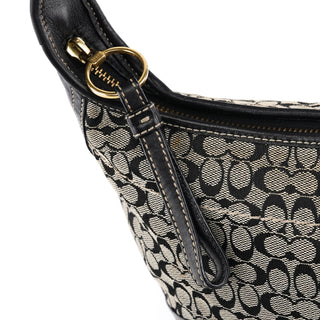 Coach 11297 Grey Black Signature Canvas Ergo Hobo Bag
