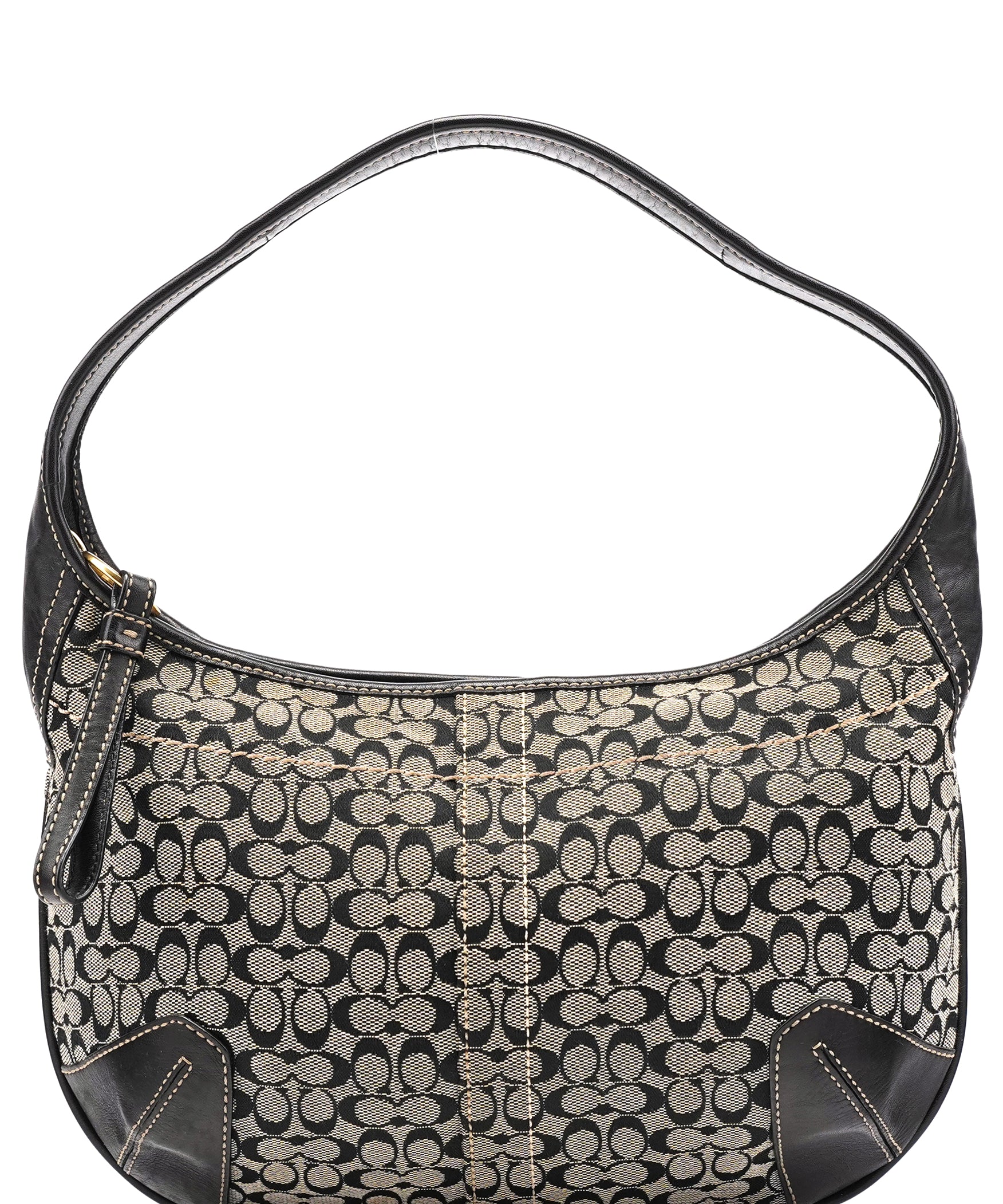 Coach 11297 Grey Black Signature Canvas Ergo Hobo Bag