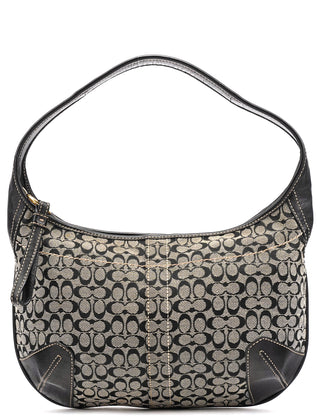 Coach 11297 Grey Black Signature Canvas Ergo Hobo Bag