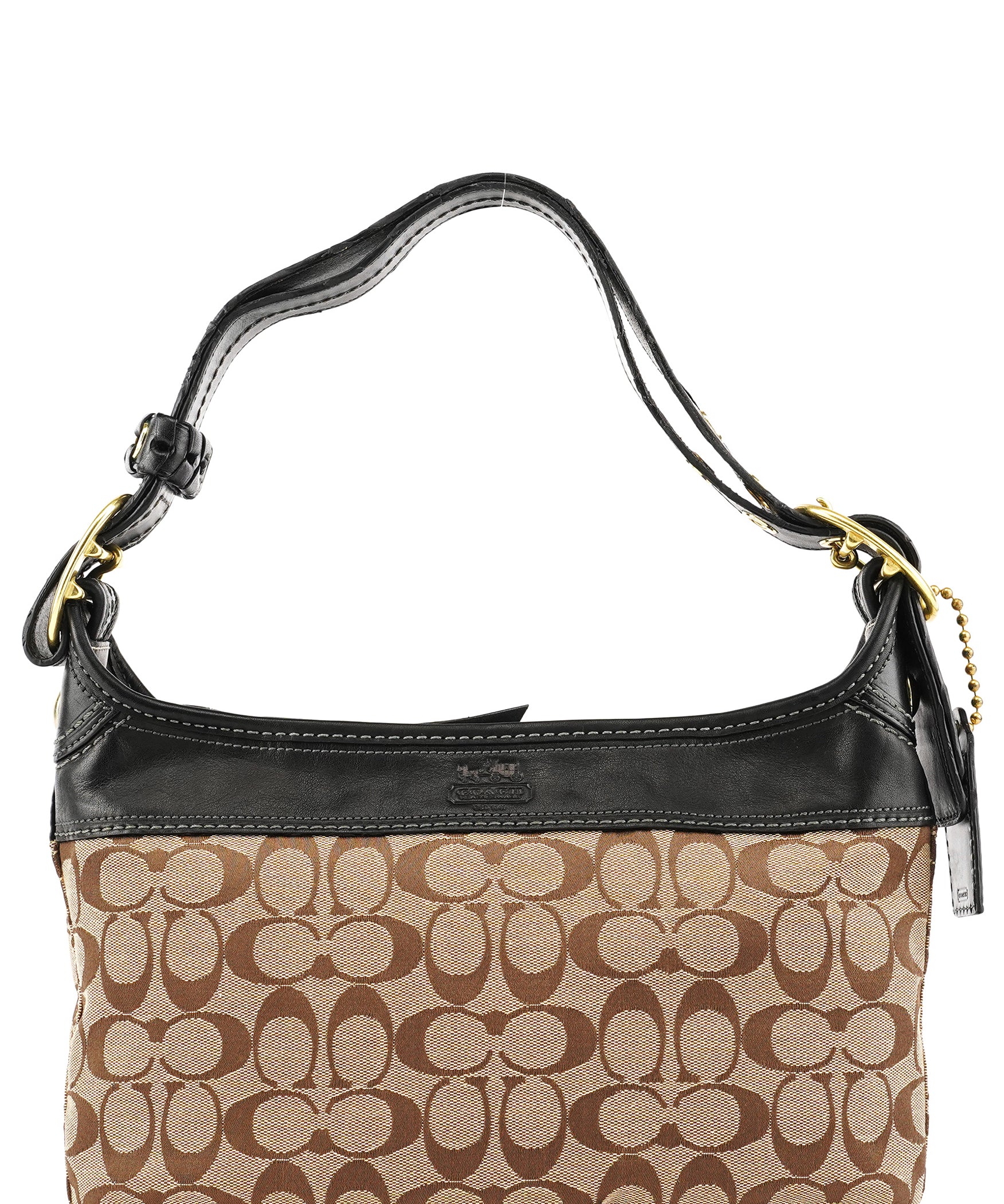 Coach 11444 Beige Brown Signature Canvas Soho Hobo Bag