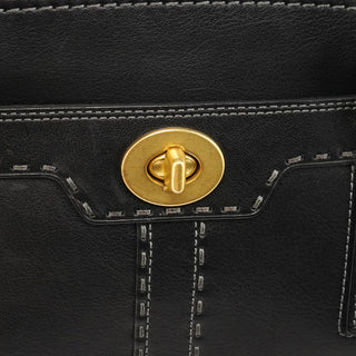 Coach 11540 Black Leather Turnlock Tote Bag