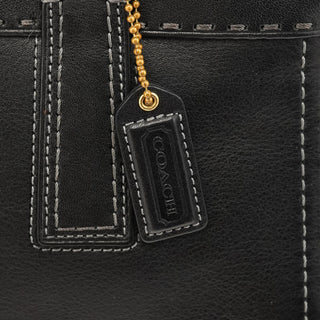Coach 11540 Black Leather Turnlock Tote Bag