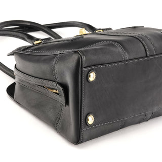 Coach 11540 Black Leather Turnlock Tote Bag