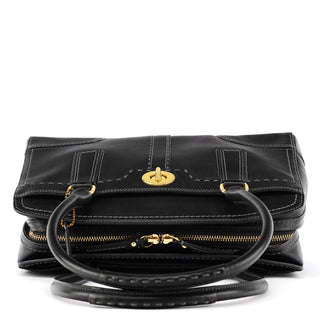 Coach 11540 Black Leather Turnlock Tote Bag