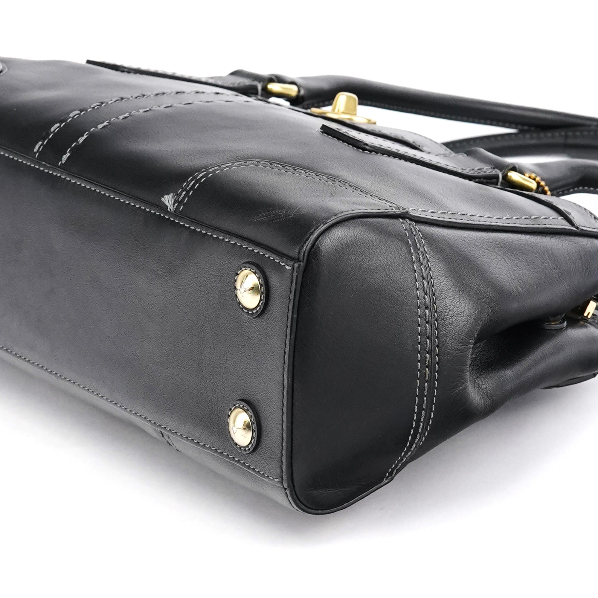 Coach 11547 Sac cabas Turnlock en cuir noir