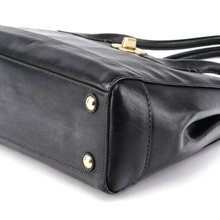 Coach 11553 Black Patent Leather Turnlock Tote Bag