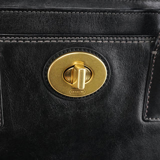 Coach 11553 Black Patent Leather Turnlock Tote Bag