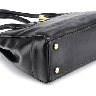 Coach 11553 Black Patent Leather Turnlock Tote Bag
