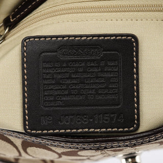 Coach 11574 Beige Brown Turnlock Shoulder Bag