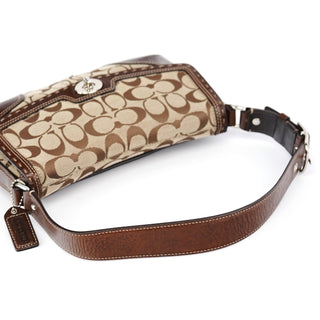 Coach 11574 Beige Brown Turnlock Shoulder Bag