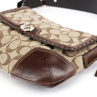 Coach 11574 Beige Brown Turnlock Shoulder Bag