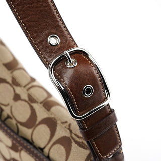 Coach 11574 Beige Brown Turnlock Shoulder Bag