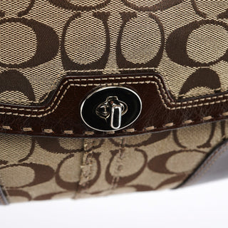 Coach 11574 Beige Brown Turnlock Shoulder Bag