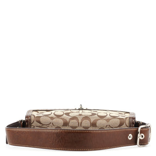 Coach 11574 Beige Brown Turnlock Shoulder Bag