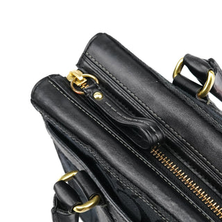 Coach 11602 Black Signature Leather Turnlock Tote Bag