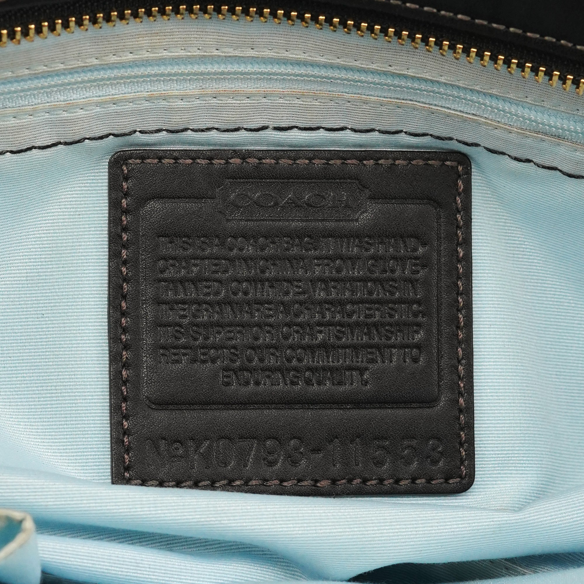 Coach 11653 Black Leather Turnlock Tote Bag